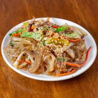 Japchae · Beef with glass noodles.