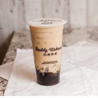 B11. Panda Milk Tea · 24 oz. organic black tea base. Topping with Aga and honey boba. Serving in large cup.