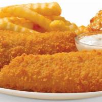 3PC FISH MEAL WITH HONEY BUTTER BISCUIT · 3 pieces of Alaskan pollock fish, choice of 2 regular sides and a honey butter biscuit