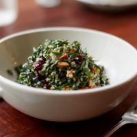 Kale & Quinoa Salad · Cranberry, ricotta salata, toasted almonds, dijon vinaigrette 