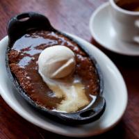 Sticky Toffee Pudding · skillet baked, medjool dates, vanilla ice cream
