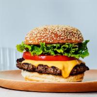 Cheeseburger · Hamburger 5oz, American cheese, lettuce, tomatoes, pickles