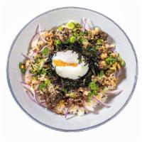 Seoul Bowl 불고기 · Bulgogi beef, red onion, savory sesame aioli, scallion, organic poached egg, toasted seaweed...