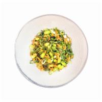 Triple Seaweed Edamame Salad (veg) · topped with sesame seeds & golden crispy shallots