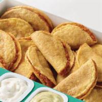 Mini Tacos · 10 pieces. Your choice of beef or chicken. Served with a side of sour cream or salsa.