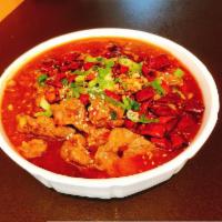 H04. Sliced Beef in Hot Chili Sauce 水煮牛 · Spicy.
