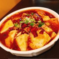 M02. Tofu in Hot Chili Sauce 水煮豆腐 · Spicy.