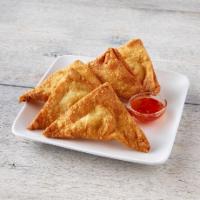 59. Crab Rangoon · Fried wonton wrapper filled with crab and cream cheese.
