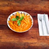 Penne ala Vodka · Served with bread.