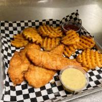 Chicken Strips · Three hand-breaded chicken breast tenders with choice of dipping sauce. Try it tossed in any...