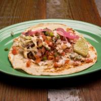Corona Shrimp Taco · Grilled or fried shrimp, Creole slaw, pickled red onion, pico de gallo and topped with chipo...