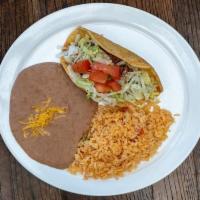 Kids Crispy Taco Plate · Single Crispy Beef Taco with taco meat, lettuce, and tomato. Served with choice of side item.