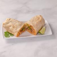 Veggie Burrito · Vegetarian Comes with Rice, Beans, Cheese, Bell Peppers, tomato, lettuce and sour cream.