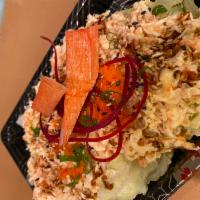 Spicy Crab Salad · Spicy crab and spicy mayo on green salad.