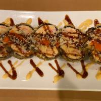 Crunchy Salmon Roll · Salmon, crab stick and avocado with 2 special sauce.