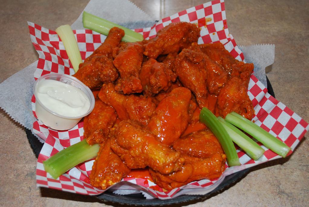   15 Piece Wings · All Wings come with a side of Bleu Cheese & Celery.
