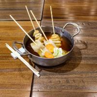 S5. Fish Cake Skewer Soup · Warm soup with chewy handmade fishcake skewers that capture the hearts of young, old, men an...