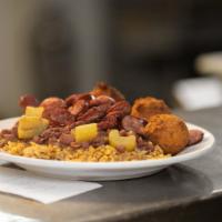 Beans  and Rice with Andouille · Spicy. Our signature beans and rice served with authentic, spicy Andouille sausage. It’s the...
