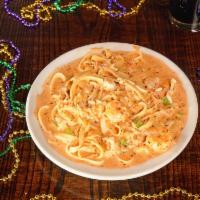 Seafood Little Mamou · Spicy. Half red sauce, half alfredo sauce, and a whole lotta flavor!.