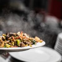 Cajun Stir Fry · Your choice of Beef, Chicken, Shrimp, or a combination of ALL 
3, sautÈed with vegetables & ...