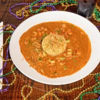 Crawfish Etouffée · Crawfish tail meat sauteed in our spicy dark roux and stock sauce. A Cajun staple with a nut...