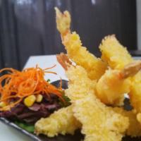 Shrimp Tempura (5pcs) · Crispy tempura-battered shrimps.
