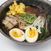 Shoyu Ramen Noodles · Flavorful, soy sauce-based broth with ramen (wheat noodles), your choice of protein, soft-bo...