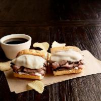 Beefeater Sandwich · 1/2 lb. of hot roast beef, provolone, mayo, toasted New Orleans French bread, cup of au jus.