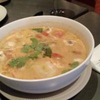 Tom Yum Soup · Choice of chicken, shrimp, mixed vegetables or tofu. Lemongrass and shrimp broth, mushroom, ...