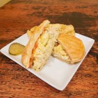 Chicken Salad Sandwich · Chicken salad, and curry, served on a crossiant. We do not have potato bread at this time