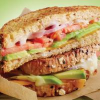 14. Gourmet Grilled Cheese · Swiss cheese, cheddar, mozzarella cheese, avocado, tomato, onion, mayo and roasted red pepper.