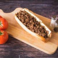 Cheesesteak · American cheese melted over Premium Chopped Steak on a 9