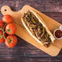 Philly Cheesesteak · Premium chopped steak, fried onions, sweet peppers and fresh mushrooms with melted American ...