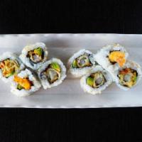 Tempura Roll  · Whole Roll. 8 pieces. Deep-fried shrimp and avocado. Teriyaki sauce and spicy mayo on top.