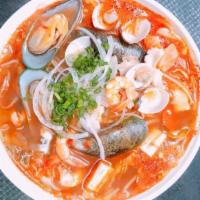 Seafood Soup Special · Shrimp, clams, mussels, squids, and crab meats with beef broth.
