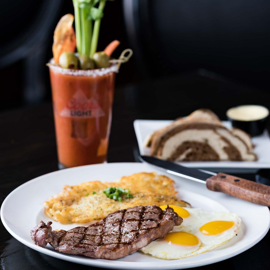 The Great American Breakfast · Bacon or sausage, 3 eggs, any style, toast, green onion potato hash.