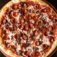 BYO Great American Pub Pizza · Build your own pizza. Choose from 3 free toppings.