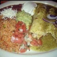 D Enchiladas Suizas · All entrées are served with rice, beans, pico de gallo, guacamole and sour cream.
Corn tort...