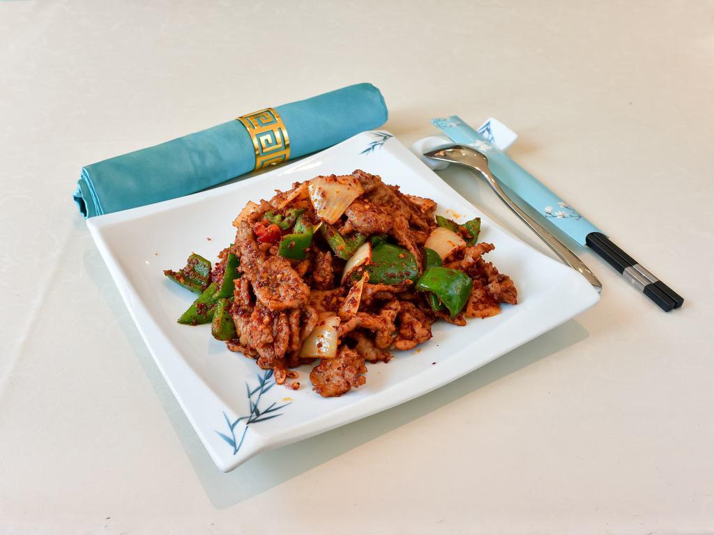 Cumin Beef · Hot and spicy.