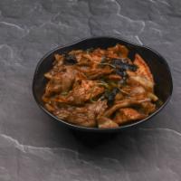 106. Drunken Noodles · Sauteed flat rice noodles with bell peppers, onions, string beans, chili peppers and Thai ba...