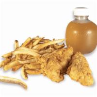 Jr. Chicken Tenders Meal · Two 100% antibiotic free chicken tenders, hand-breaded and made to order. Served with one Si...