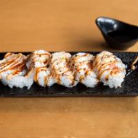 Alaskan Special Roll · Fresh salmon, crab meat, avocado, cucumber, spicy sauce and lettuce.
