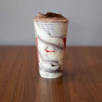 Cookie Monster · Creamy cookies and cream shake with signature CAMO cheesecake brûlée and a sprinkle of crush...