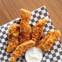 Chicken Tenders · Four hand battered crispy chicken tenders