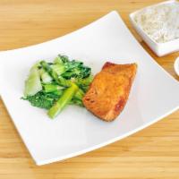 Pan-Seared Salmon and Bok Choy · ca salmon. Served with side of cilantro aioli.