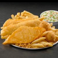Fish & Chicken Meal · 1 piece of wild-caught Alaska Pollock and 2 pieces of all-white meat Chicken, hand-battered ...