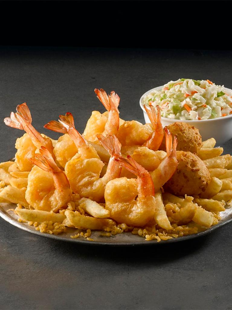 8 Piece Shrimp Meal · 8 pieces of Shrimp, hand-battered in our signature batter, and 2 Hushpuppies. Served with 2 Sides.