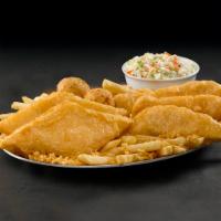 Fish & Chicken Platter · 2 pieces of wild-caught Alaska Pollock and 3 pieces of all-white meat Chicken, hand-battered...