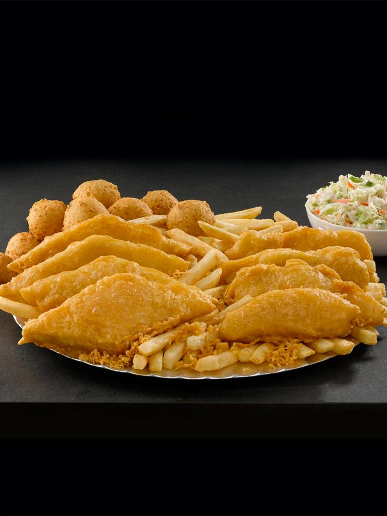 8 Piece Fish or Chicken Meal · 8 pieces of Fish or Chicken, hand-battered in our signature recipe, served with 2 Family Size Sides and 8 Hushpuppies.