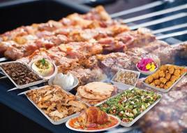 Happy Family Meal · Serves up to 8. Two Whole Chickens, 6 pc falafel,  4 Large Sides of your choice, 12 pita bre...